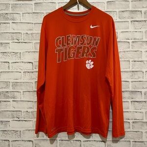 Men’s Clemson tigers Nike Dri-fit orange long sleeve shirt Large